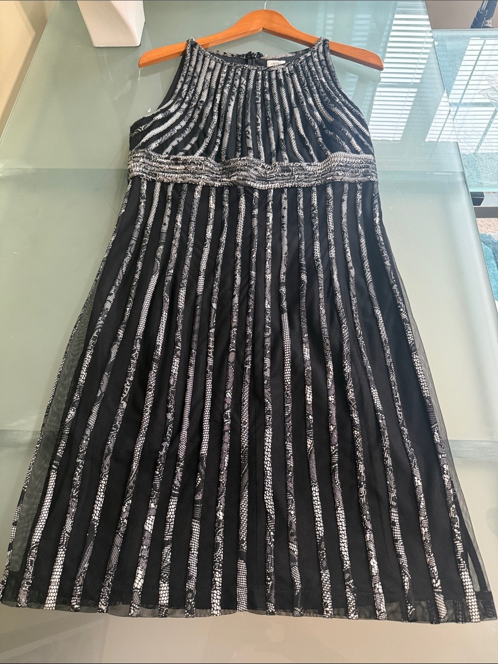 Cache Dress Black Lace Halter Fit & Flare Dress Size 10 Wedding Guest Like NEW